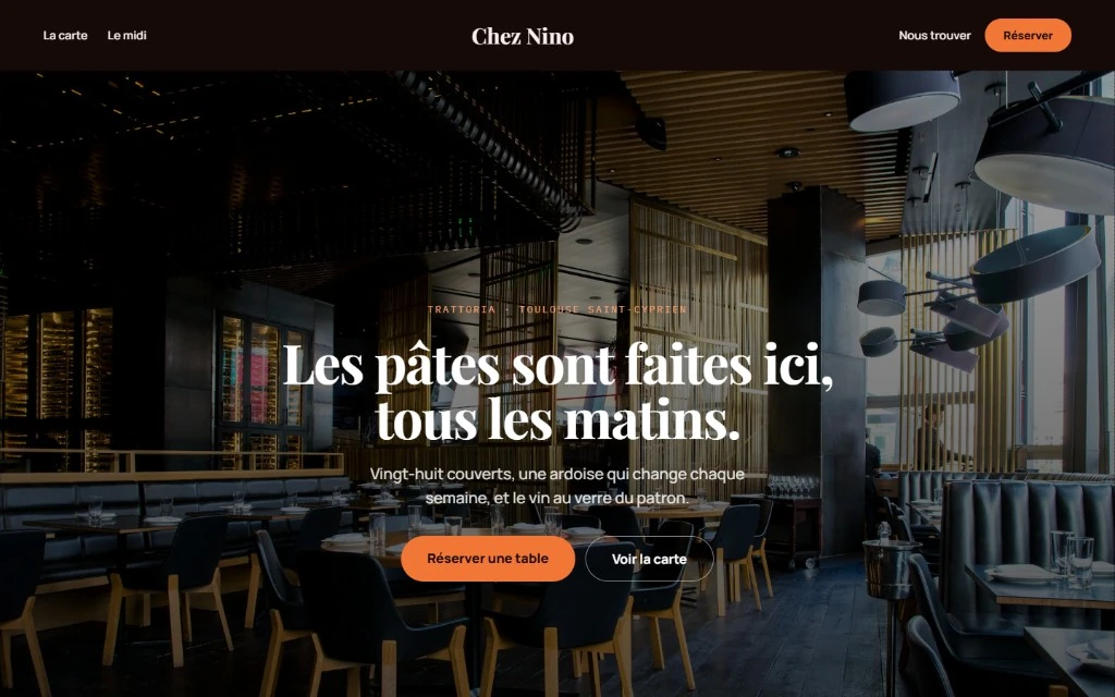 Aperçu du site Chez Nino, restaurant à Toulouse